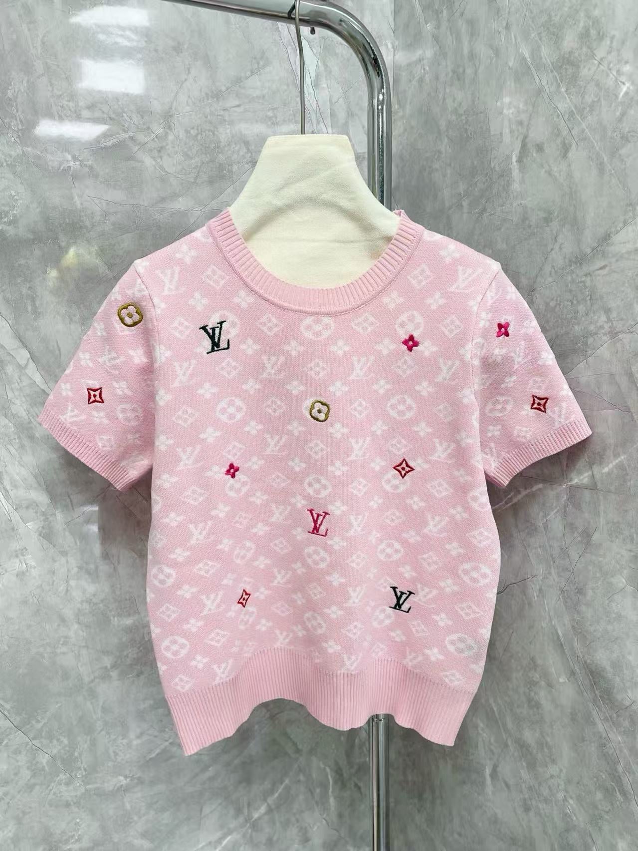 25SS Knitted round neck short sleeved shirt）