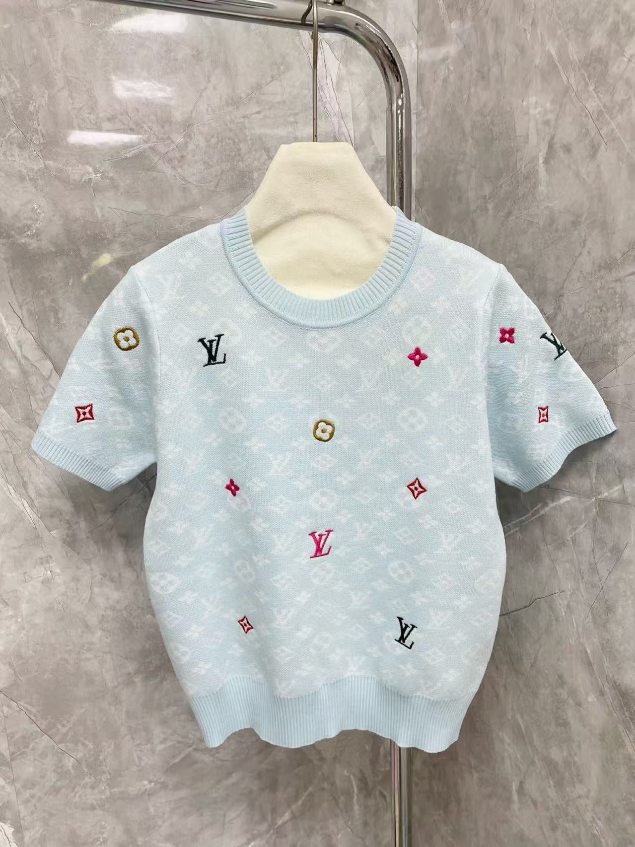 25SS Knitted round neck short sleeved shirt）