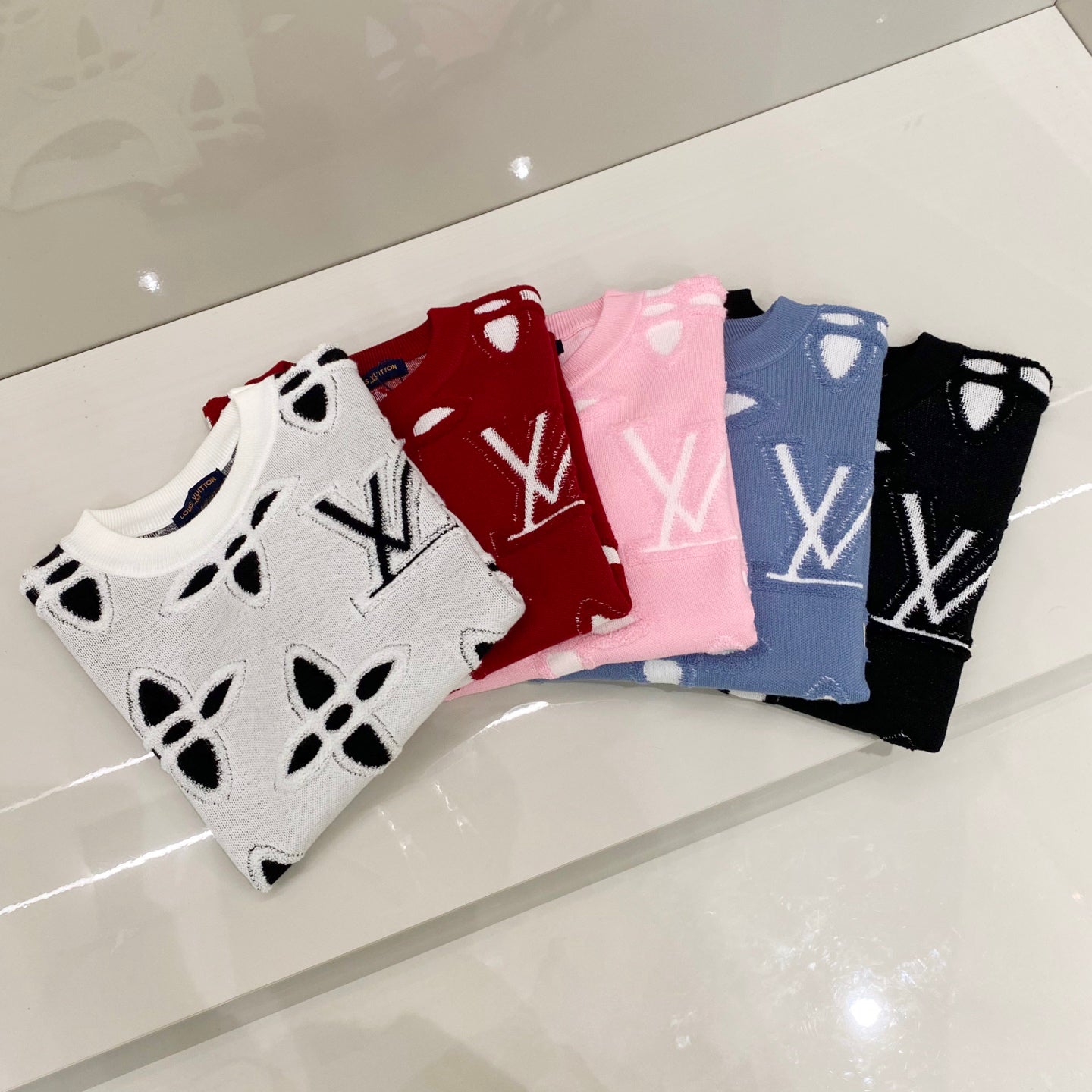 25ss spring new style reverse stitch jacquard logo knitted T-shirt