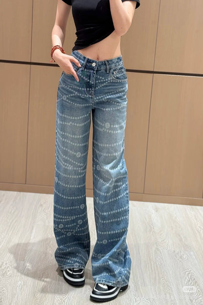 Logo wide leg jeans