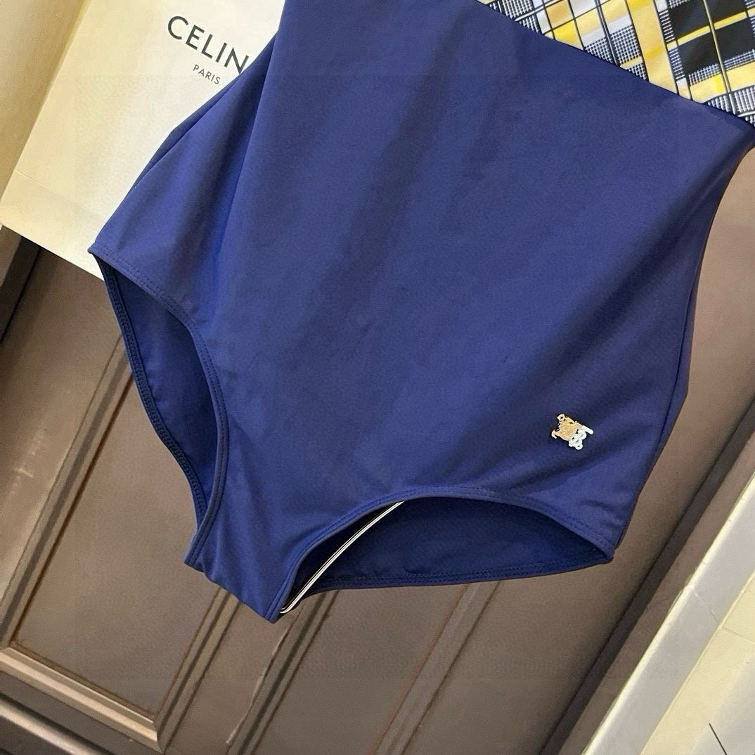 25 new summer plaid one-piece swimsuit