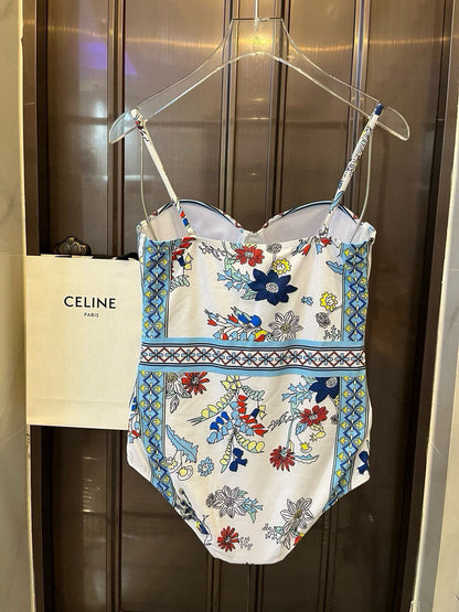 25 Summer new style one-piece swimsuit with steel ring