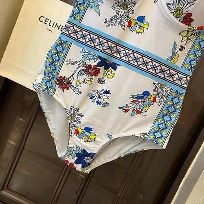 25 Summer new style one-piece swimsuit with steel ring