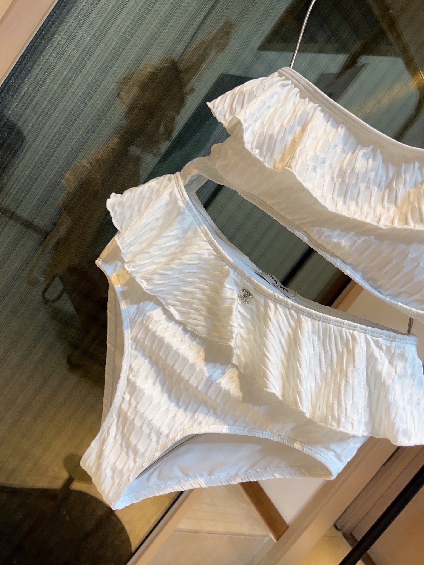 25 Summer new ruffle irregular one-piece swimsuit bikini