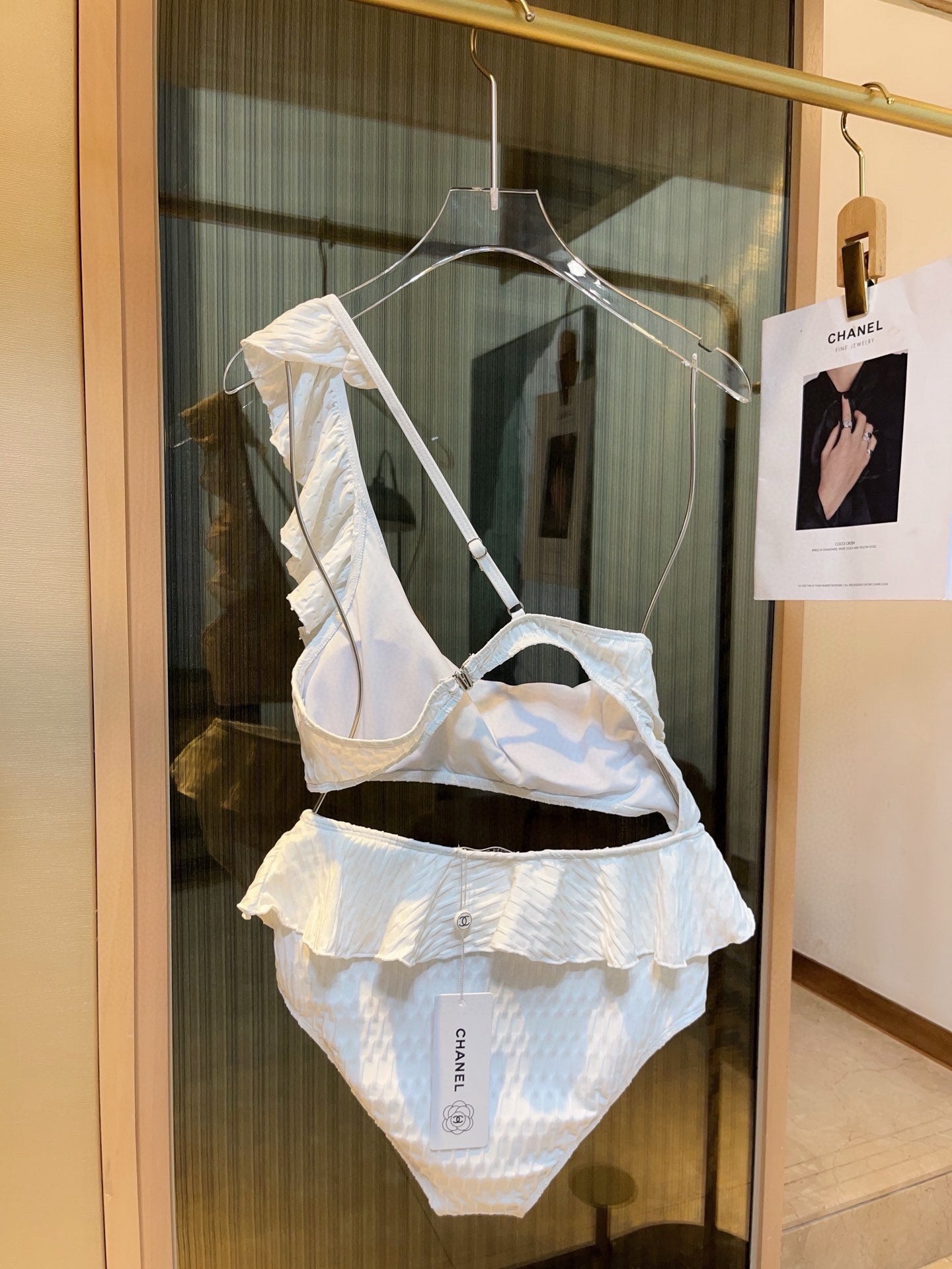 25 Summer new ruffle irregular one-piece swimsuit bikini