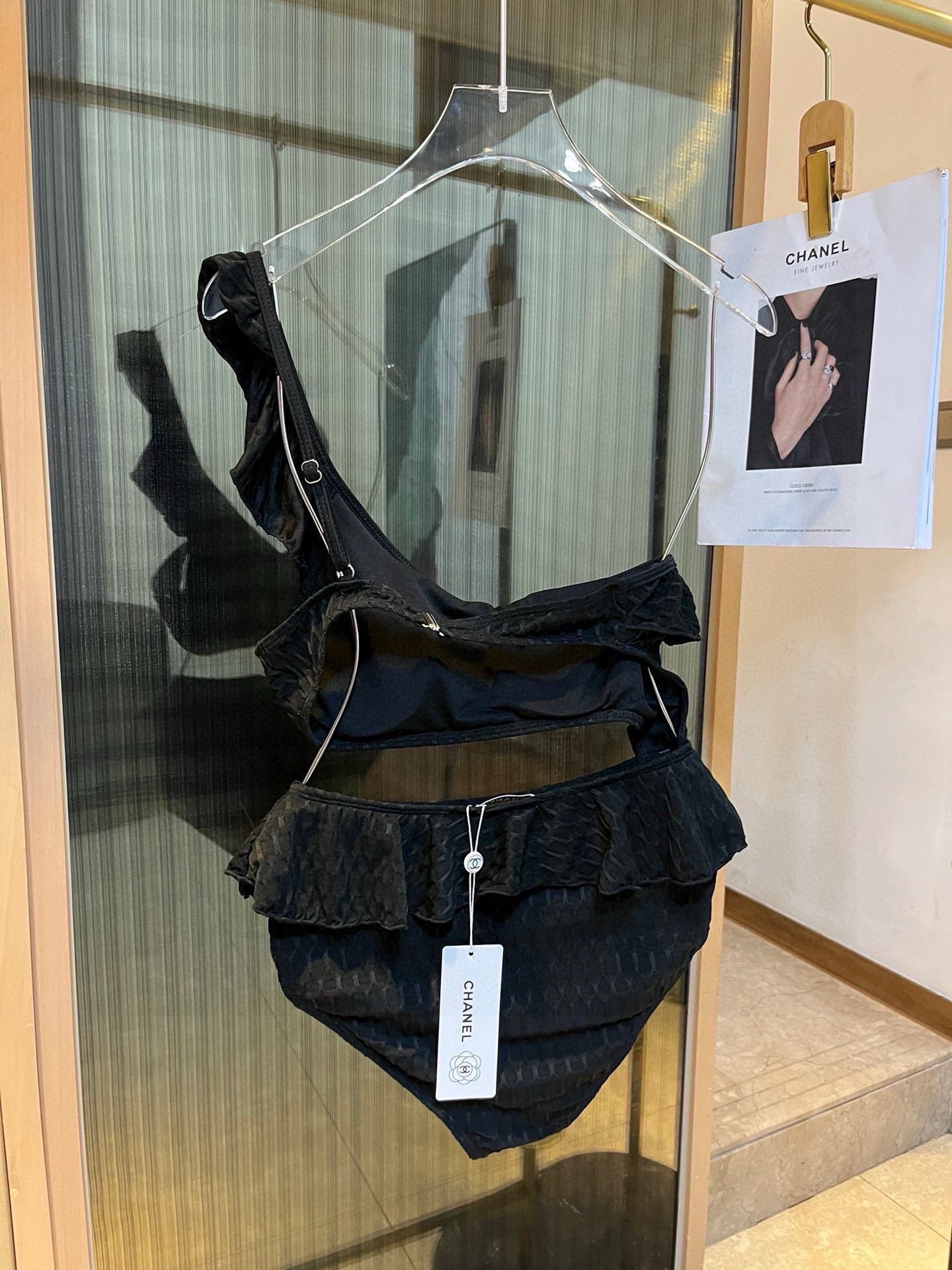 25 Summer new ruffle irregular one-piece swimsuit bikini