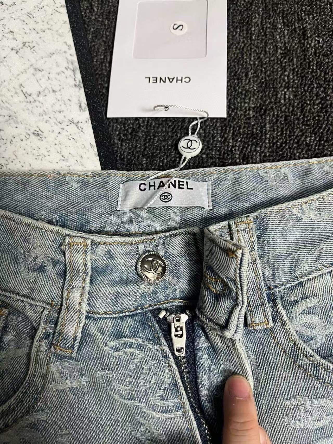 25ss Rainbow Printed Embroidered Letters White Denim Straight Pants