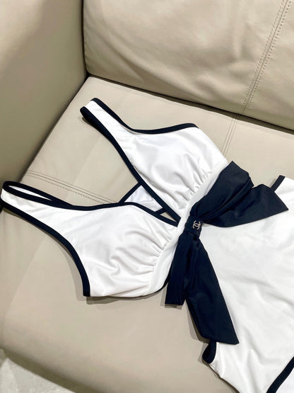 25 One-piece bow swimsuit
