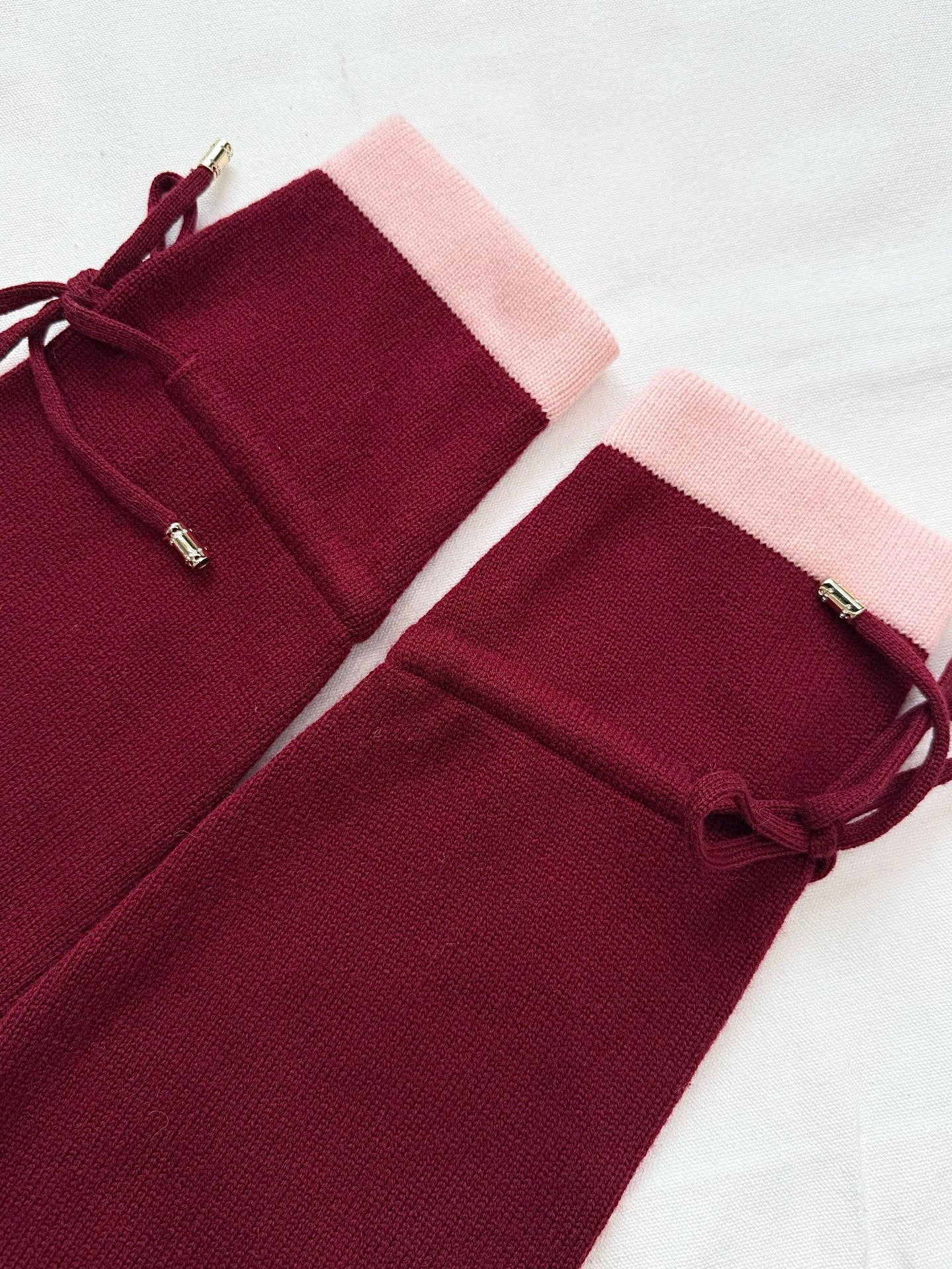 Pure wool cardigan with custom color and dyeing, contrasting color splicing, drawstring