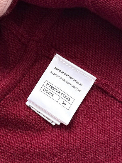 Pure wool cardigan with custom color and dyeing, contrasting color splicing, drawstring