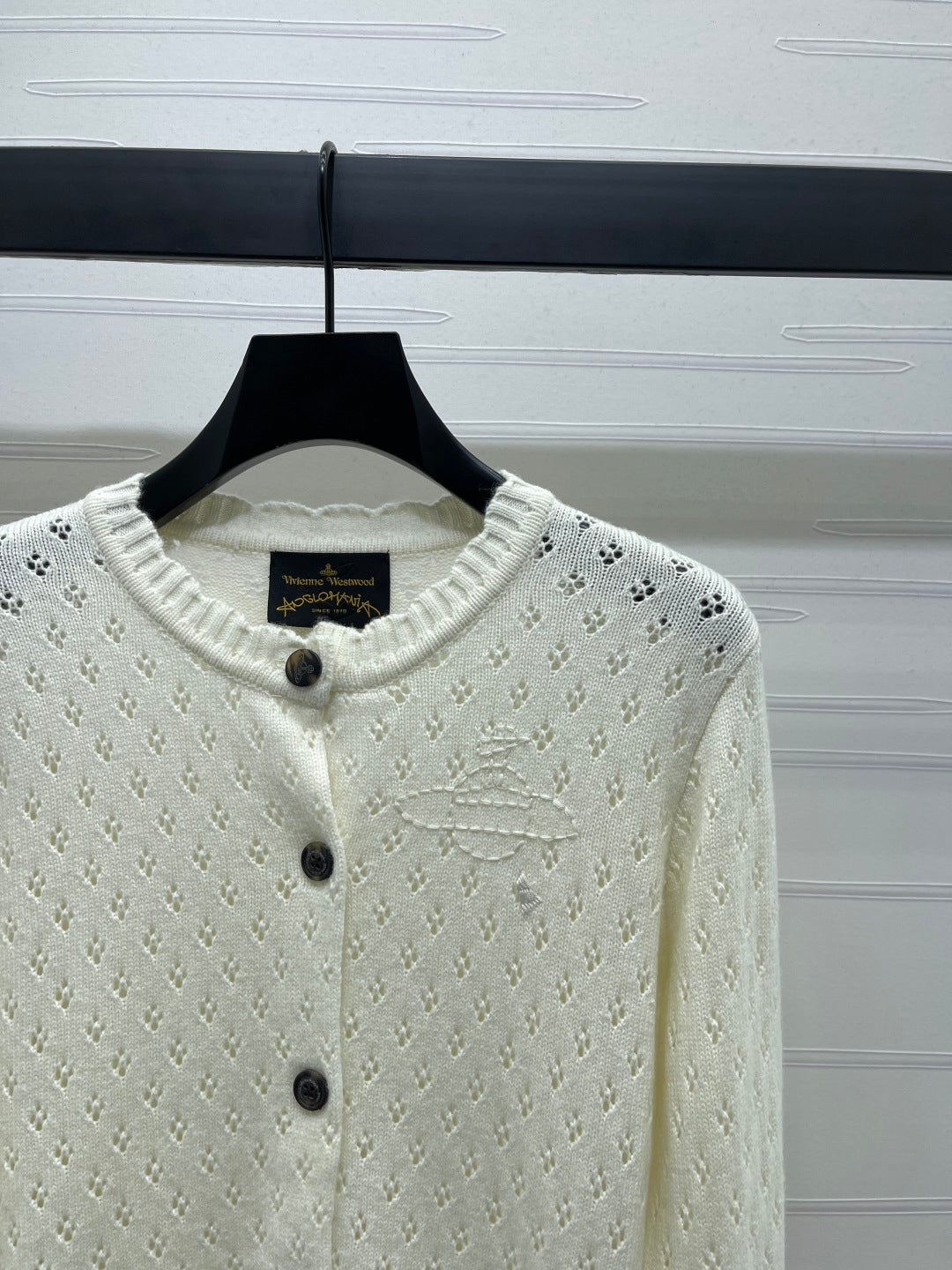 2025 Early Autumn New Floral Hollow Round Neck Long Sleeve Cardigan