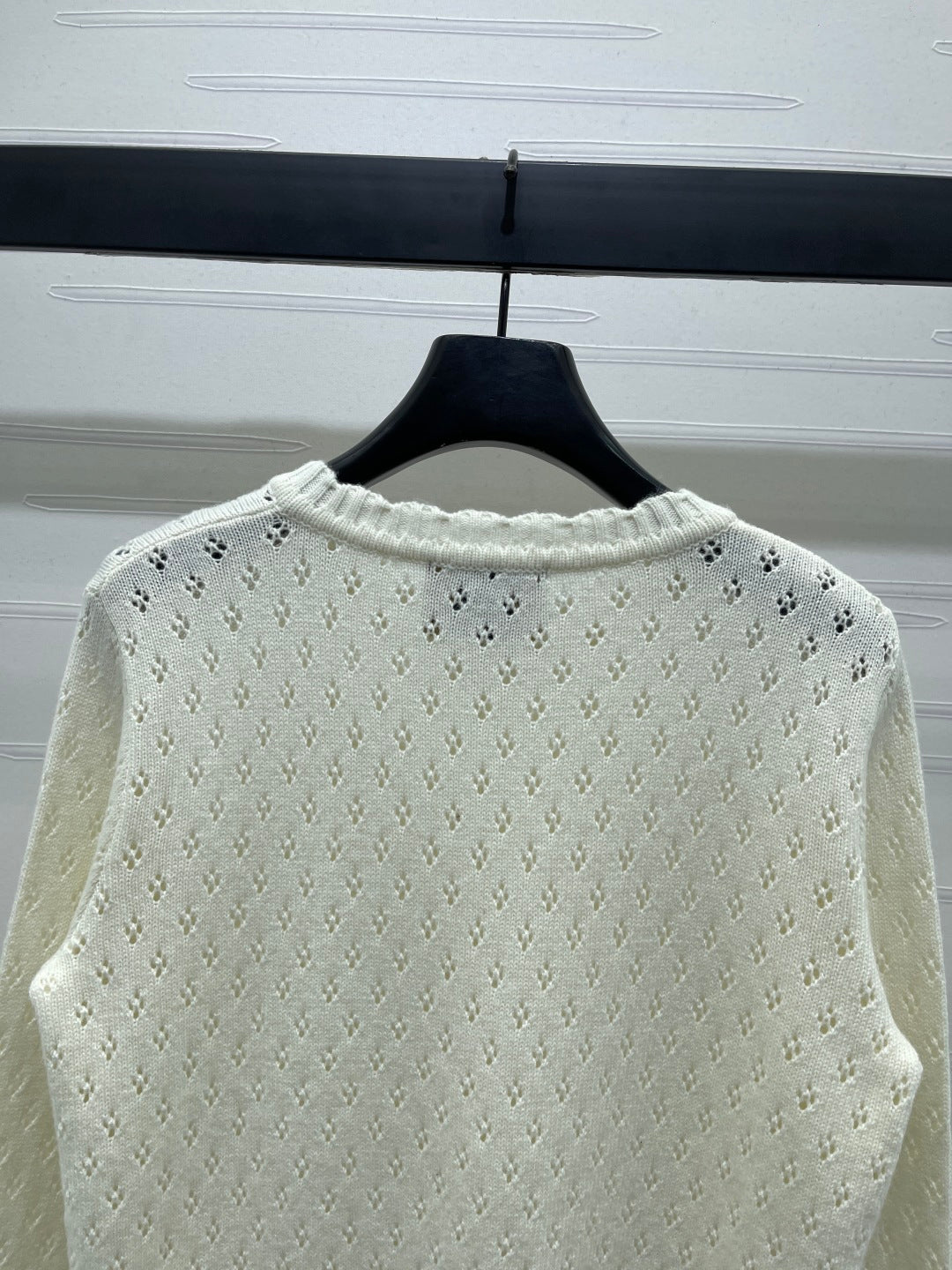 2025 Early Autumn New Floral Hollow Round Neck Long Sleeve Cardigan