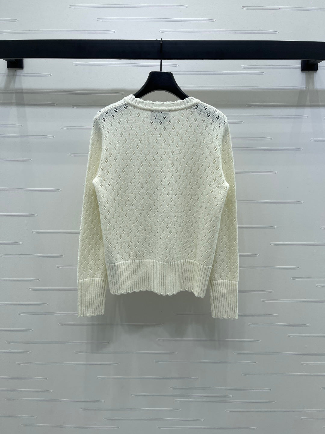 2025 Early Autumn New Floral Hollow Round Neck Long Sleeve Cardigan