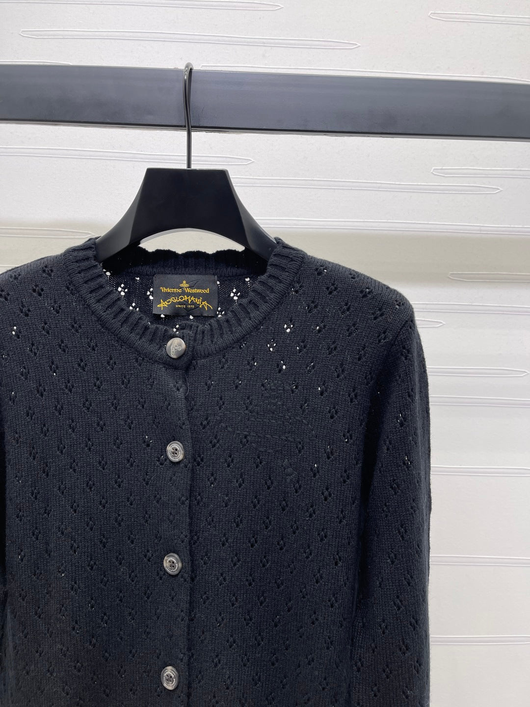 2025 Early Autumn New Floral Hollow Round Neck Long Sleeve Cardigan