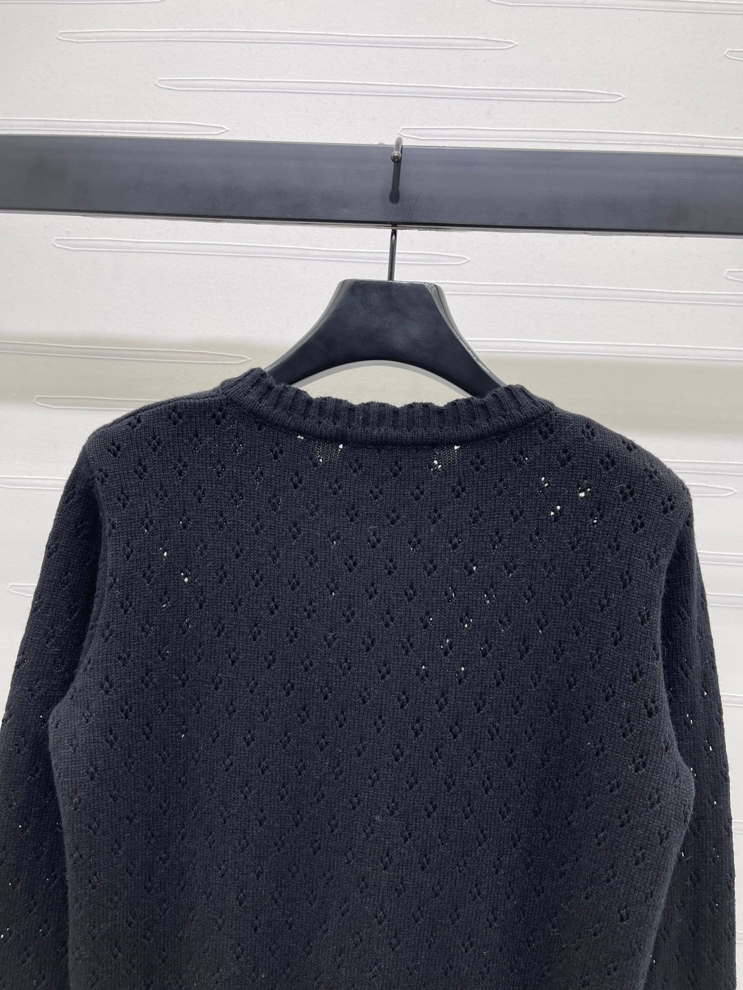 2025 Early Autumn New Floral Hollow Round Neck Long Sleeve Cardigan