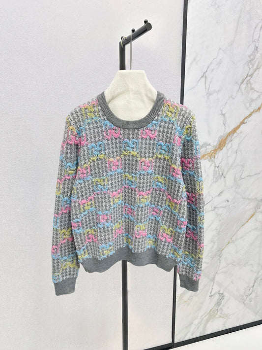 25fw Colorful logo knitted sweater