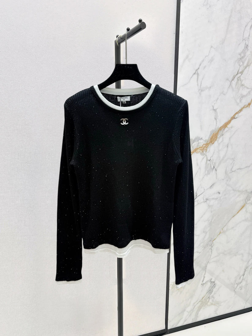 25fw Color blocked knitted sweater