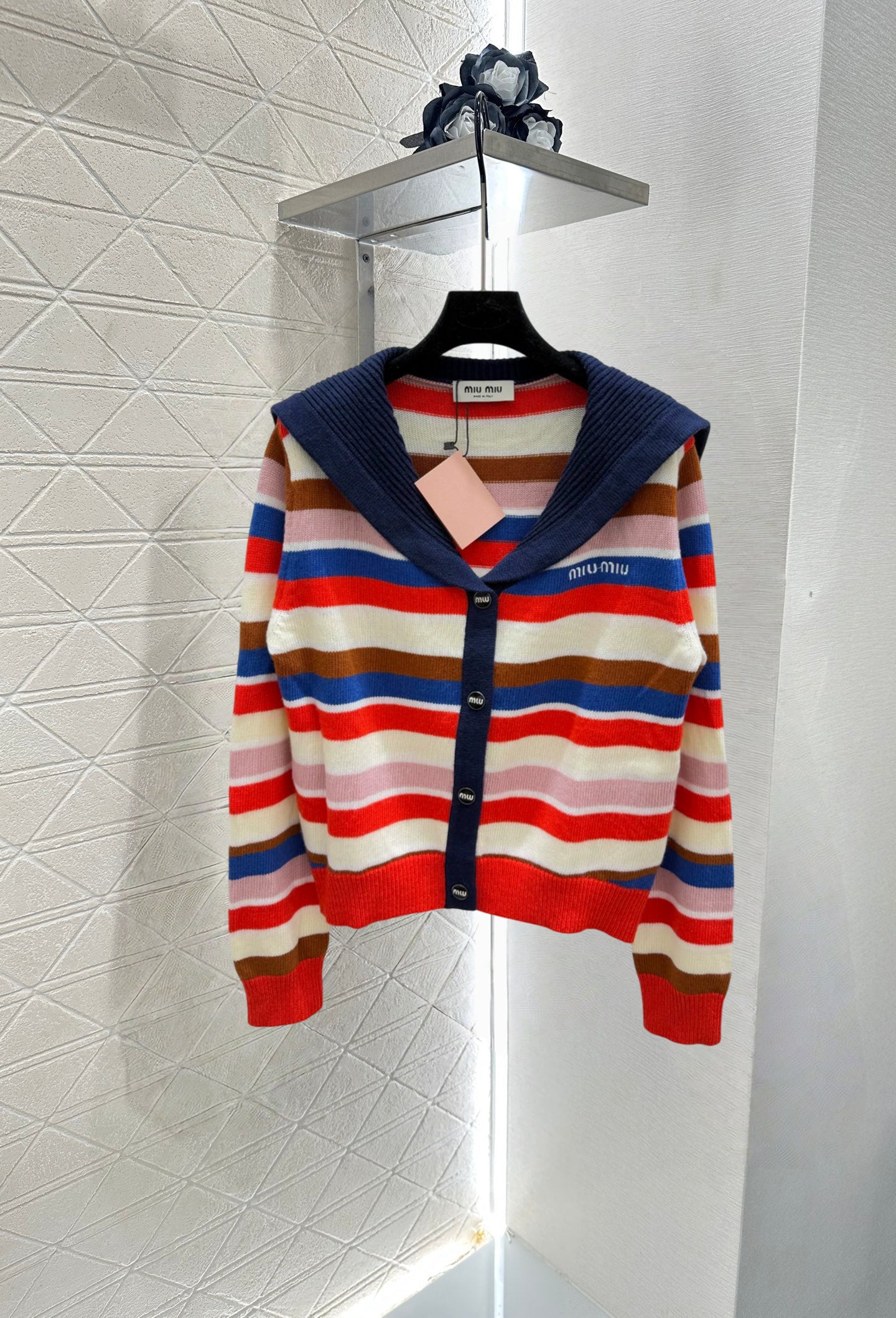 25fw Striped knitted cardigan