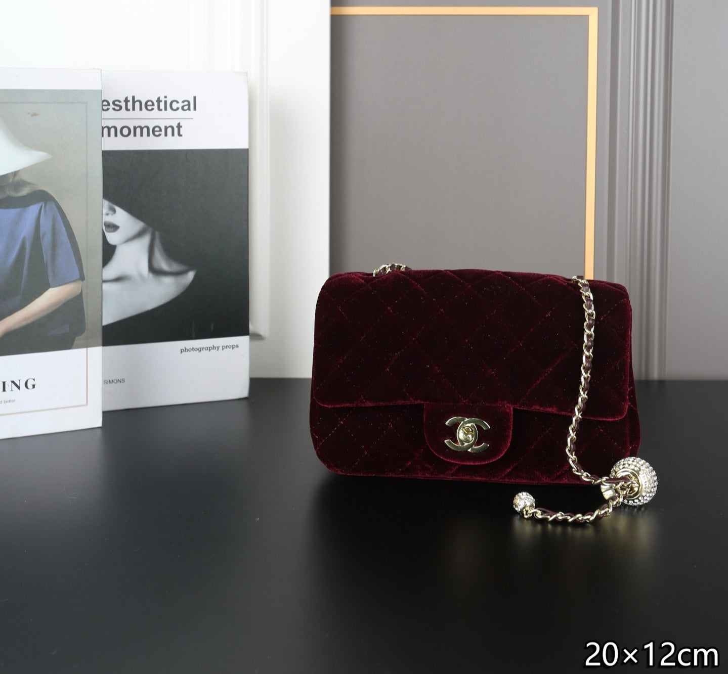 New velvet square fat man diamond chain bag