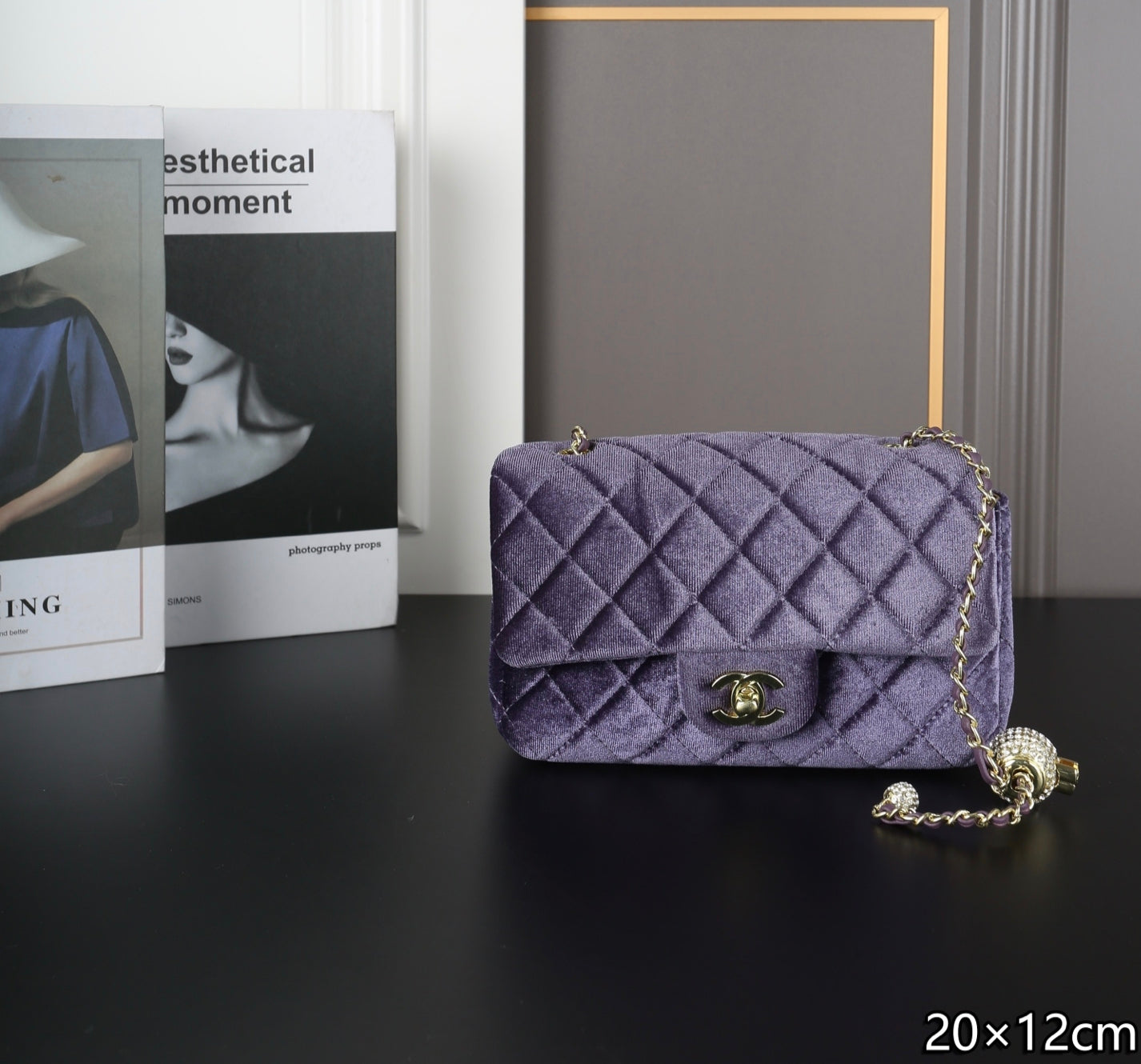 New velvet square fat man diamond chain bag