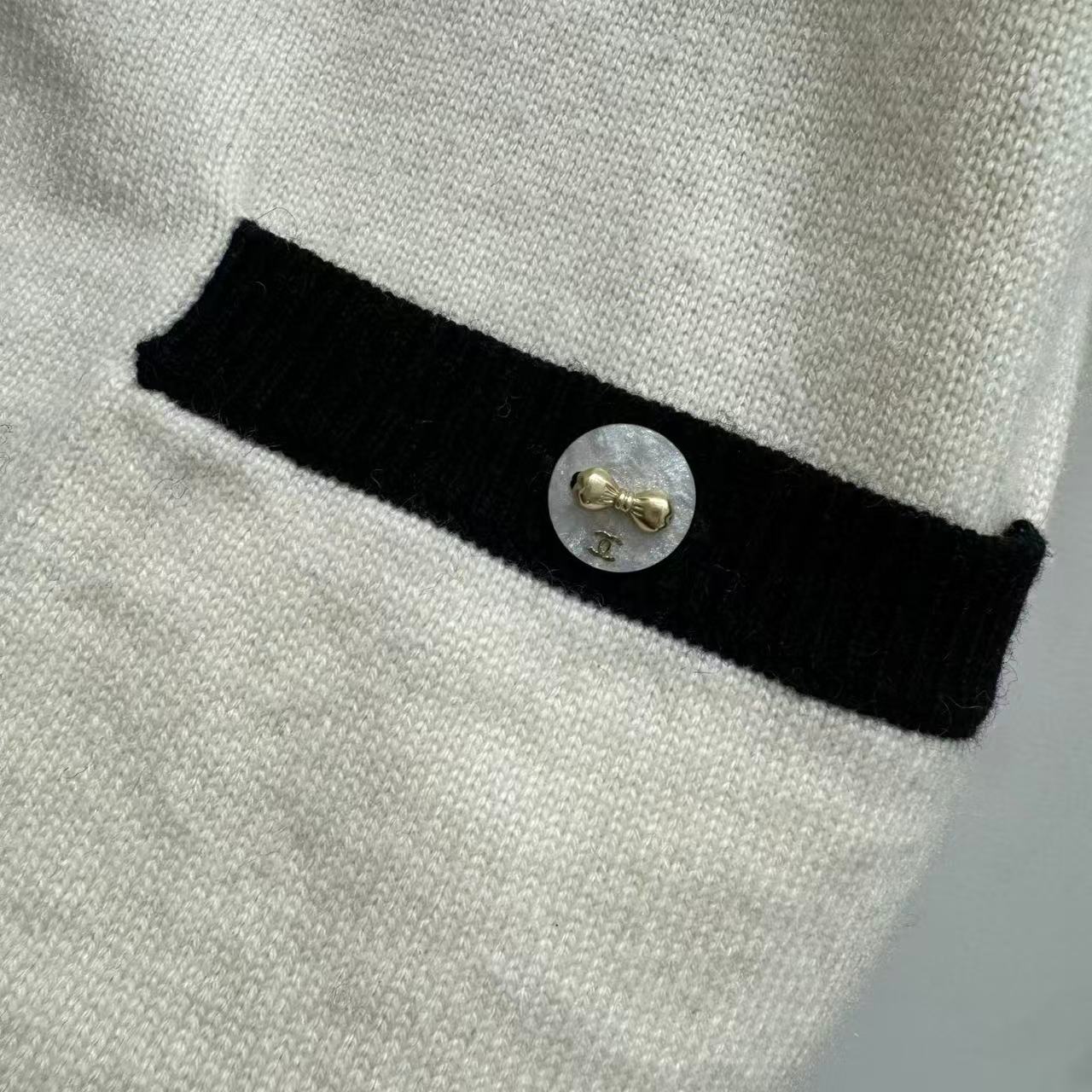 25 Bow decoration cashmere knitted cardigan