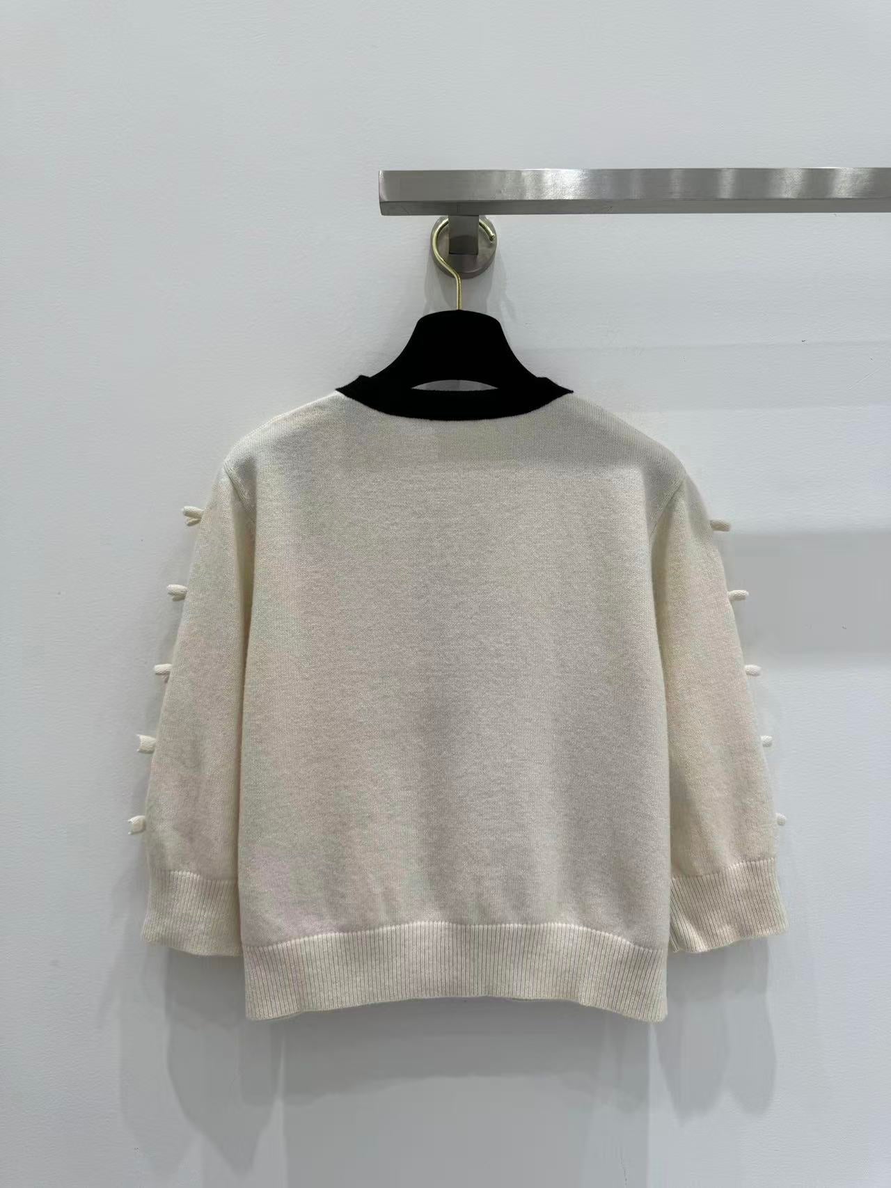 25 Bow decoration cashmere knitted cardigan