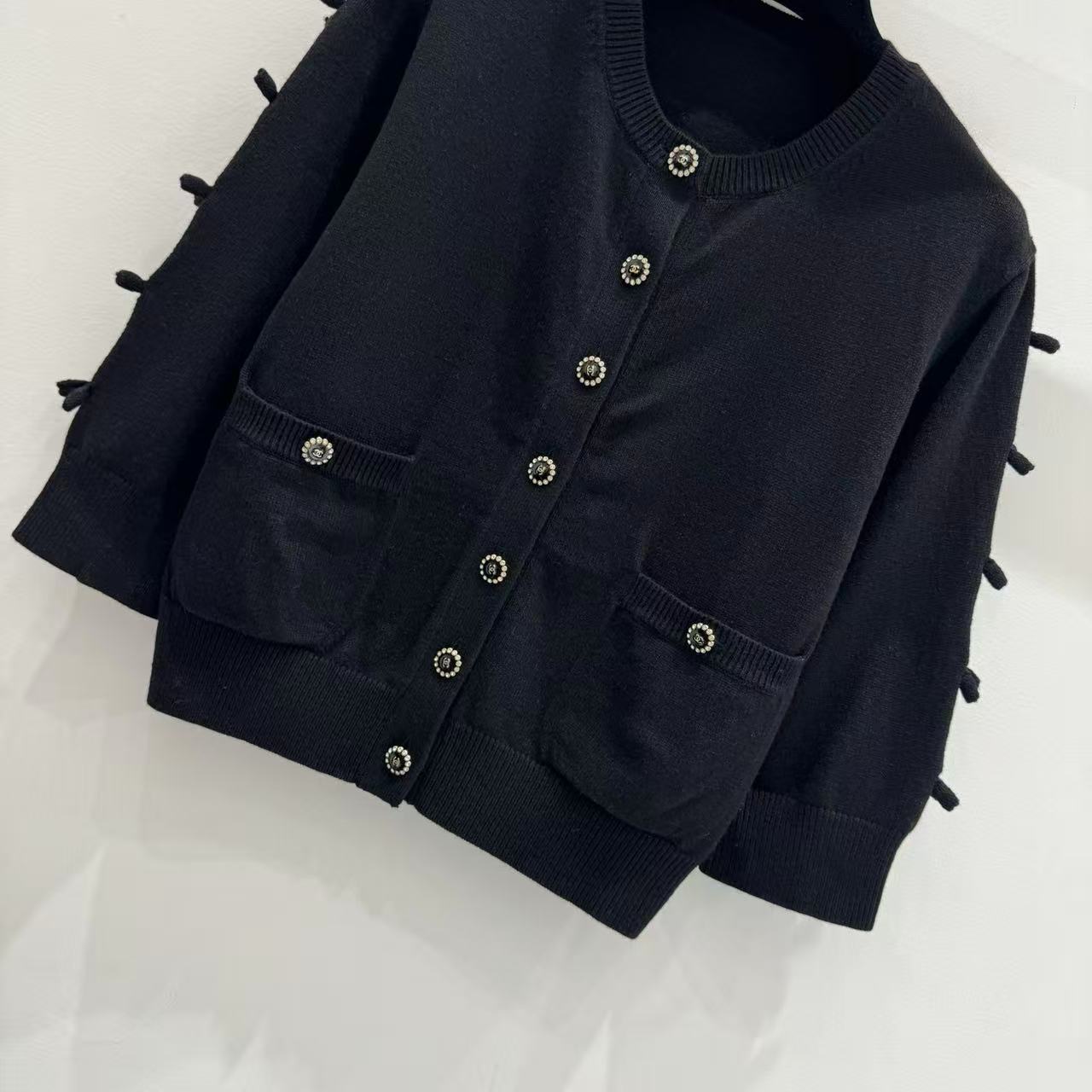 25 Bow decoration cashmere knitted cardigan