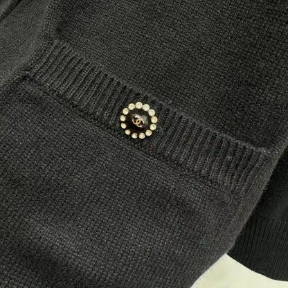 25 Bow decoration cashmere knitted cardigan