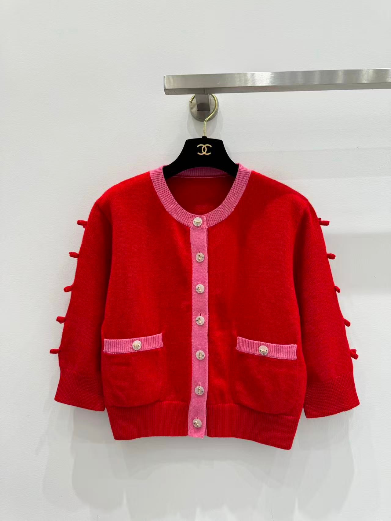 25 Bow decoration cashmere knitted cardigan