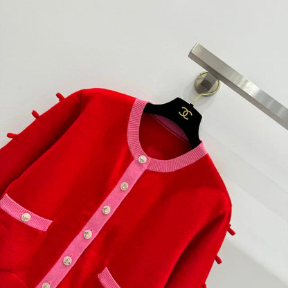 25 Bow decoration cashmere knitted cardigan