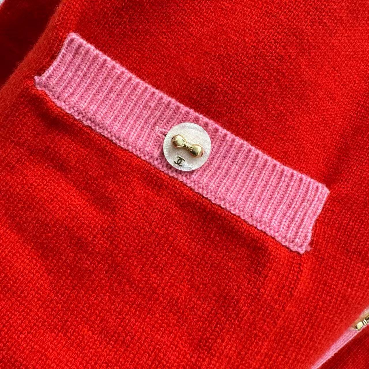 25 Bow decoration cashmere knitted cardigan