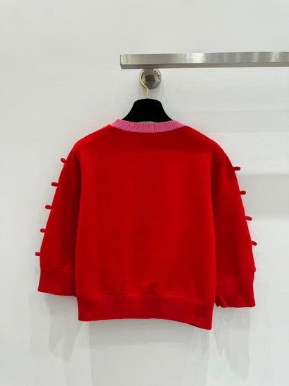 25 Bow decoration cashmere knitted cardigan