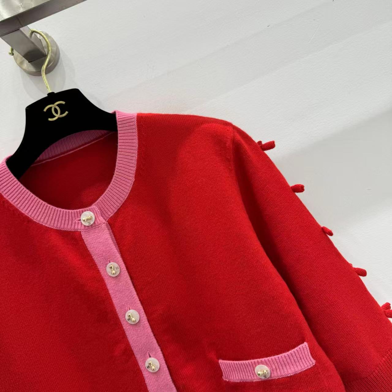 25 Bow decoration cashmere knitted cardigan