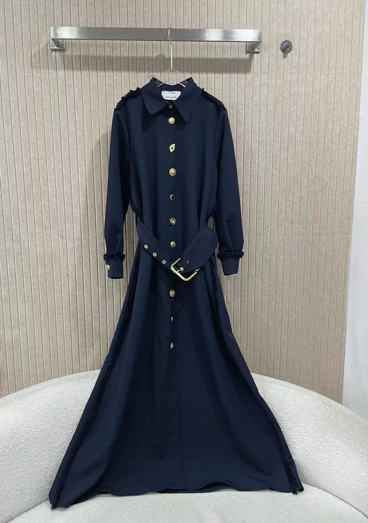 Belt long windbreaker jacket