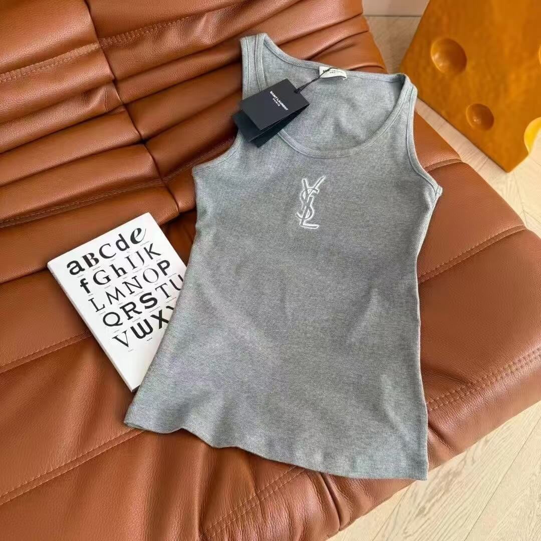 Minimalist Chest Print Crew Neck Vest