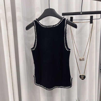 Combed Cotton Hand-crocheted Knitted Vest