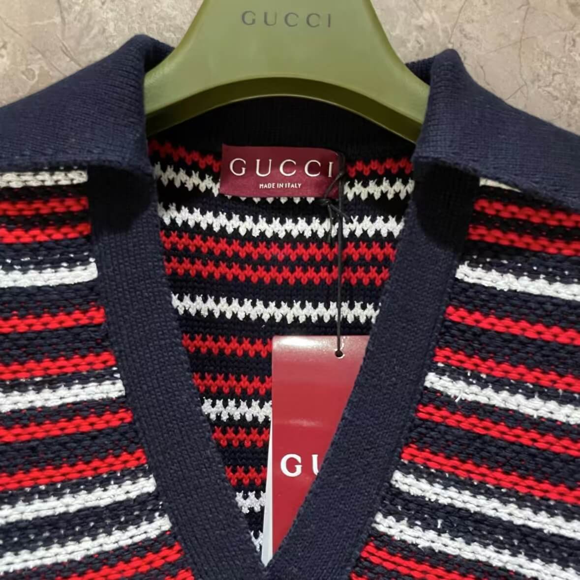 Classic Red Striped V-Neck Dress