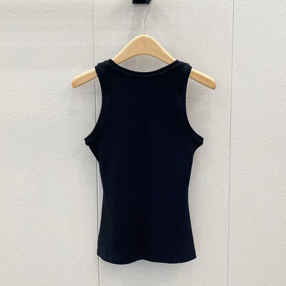 Trendy Embroidered U-Neck Vest