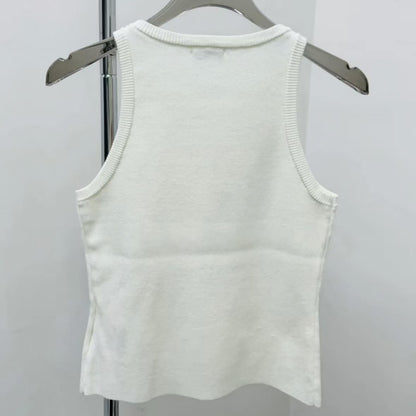 Casual Pink Diamond-Encrusted Vest