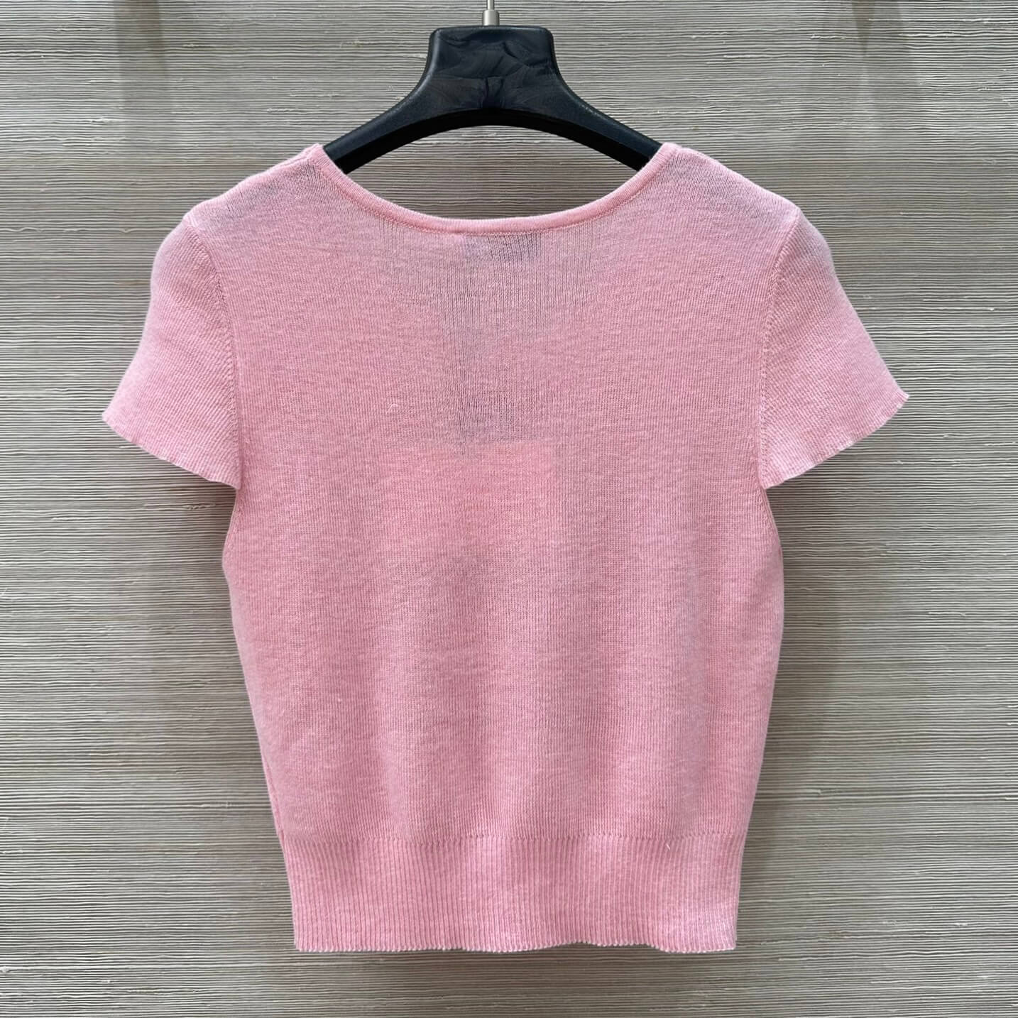 Embroidered-Logo Fitted Knit Tee