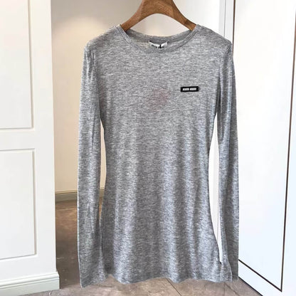 Classic Sheer Round Neck Sun Protection Long Sleeve Top