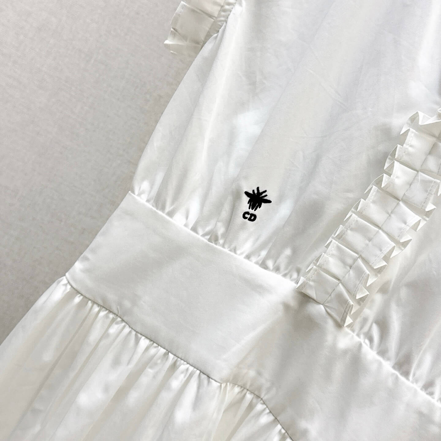 V-Neck Flounced Hem Dress