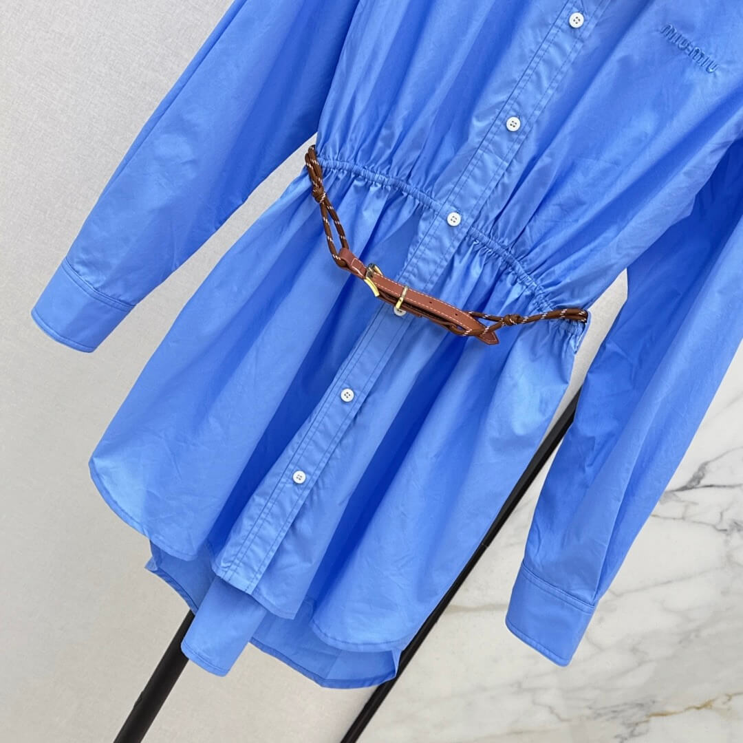 Deconstructed Long-Sleeve Shirtdress