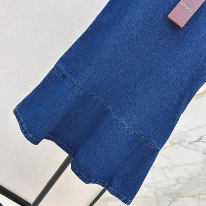 Preppy Denim Pinafore Dress