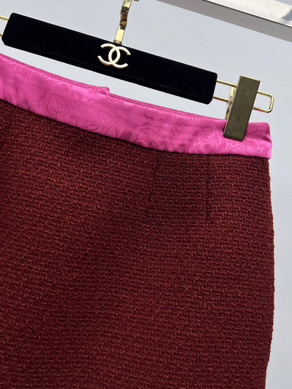 Retro Caramel Tweed Vest + Skirt Set (Advanced Hand-Spun Series)