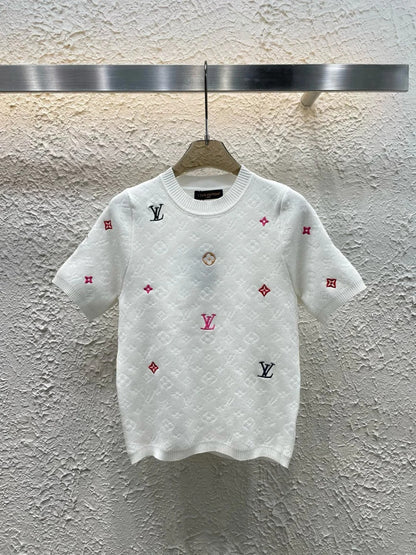 25ss new spring dark pattern jacquard knitted T-shirt