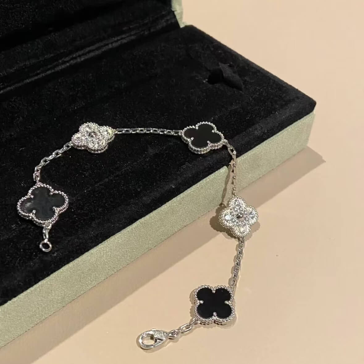 Classic Five-Strand Mother-of-Pearl & Diamond Patch Bracelet