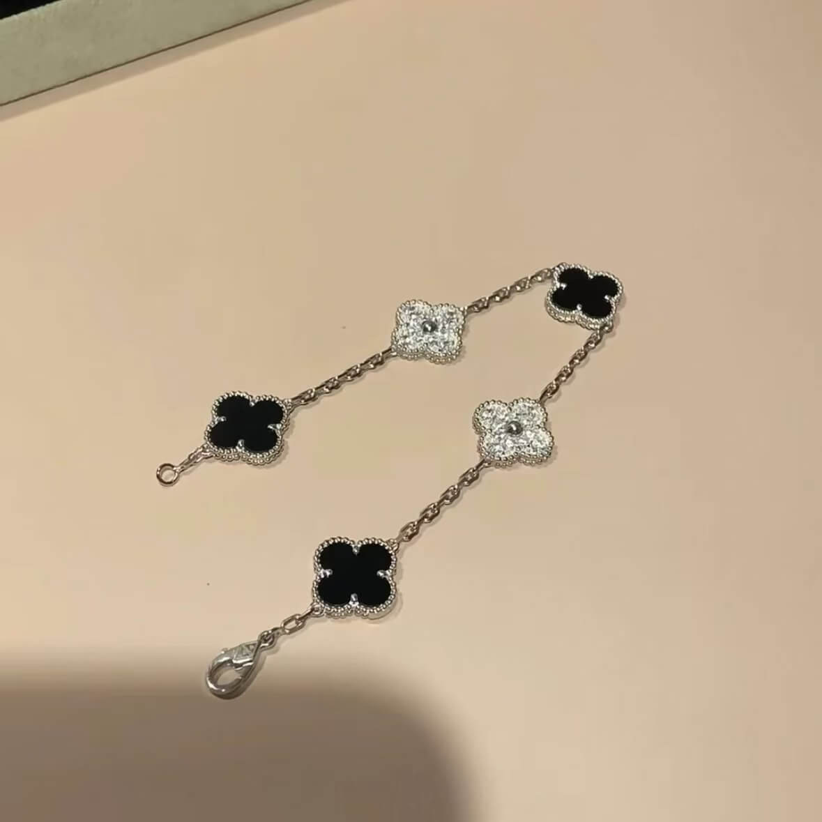 Classic Five-Strand Mother-of-Pearl & Diamond Patch Bracelet