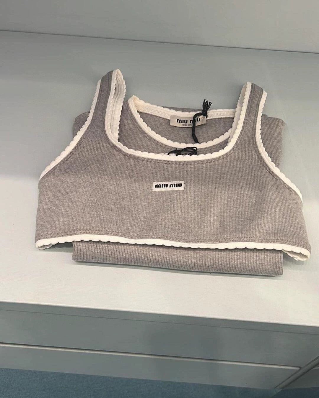 25Ss Spring and Summer New Style Letter Micro Logo Lace Small Vest