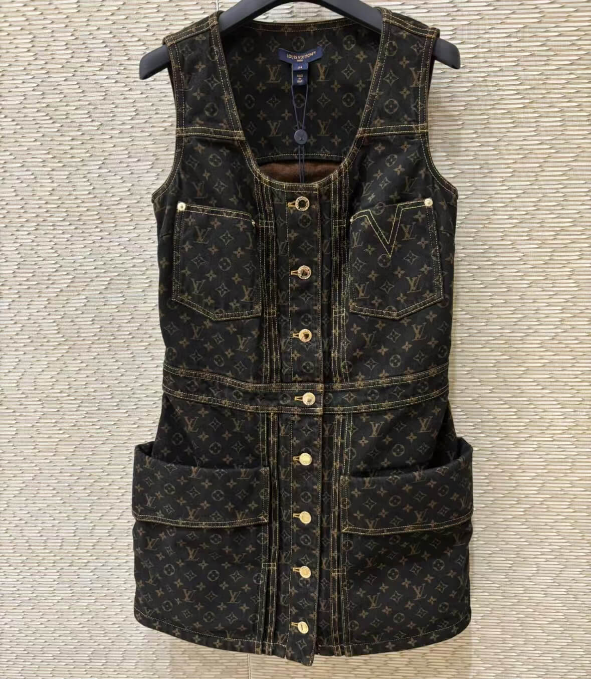 Classic Denim Series All-Over Print Vest Dress